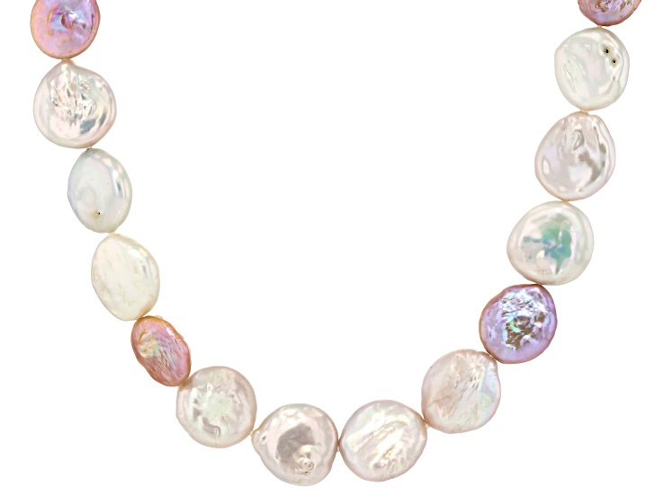 Multi-Color Cultured Freshwater Pearl Rhodium Over Sterling Silver 20 Inch Strand Necklace