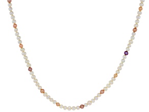 Genusis™ Multi-Color Cultured Freshwater Pearl Rhodium Over Sterling Silver 18 Inch Strand Necklace