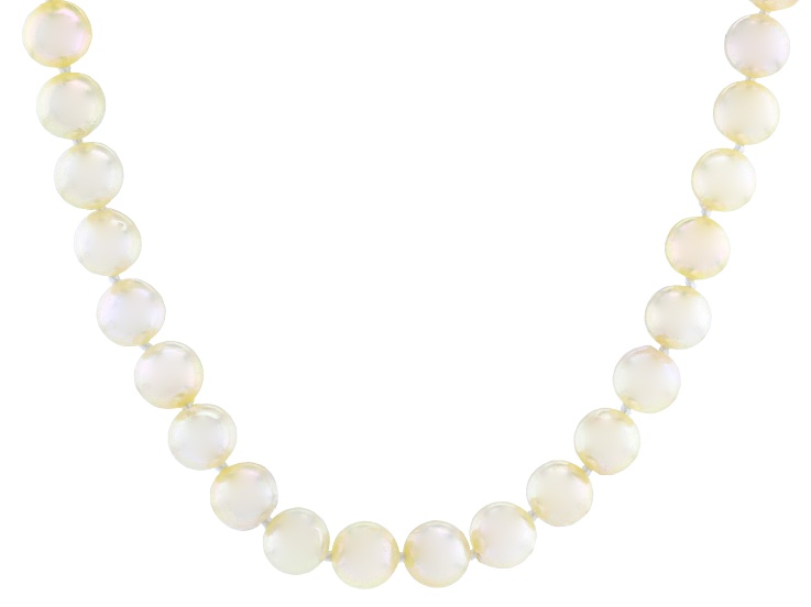 Candlelight Cultured Japanese Akoya Pearl Rhodium Over Sterling