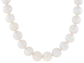 Genusis™ White Cultured Freshwater Pearl Rhodium Over Sterling Silver 20 Inch Strand