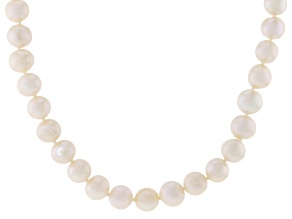 White Cultured Freshwater Pearl Rhodium Over Sterling Silver 24 Inch Strand Necklace