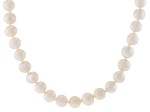 White Cultured Freshwater Pearl Rhodium Over Sterling Silver 24 Inch Strand Necklace