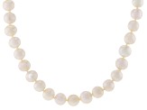 White Cultured Freshwater Pearl Rhodium Over Sterling Silver 24 Inch Strand Necklace