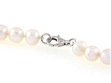 White Cultured Freshwater Pearl Rhodium Over Sterling Silver 24 Inch Strand Necklace