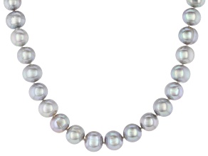 Platinum Cultured Freshwater Pearl Rhodium Over Sterling Silver 24 Inch Strand Necklace