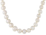 White Cultured Freshwater Pearl Rhodium Over Sterling Silver 20 Inch Strand Necklace