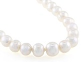 White Cultured Freshwater Pearl Rhodium Over Sterling Silver 20 Inch Strand Necklace