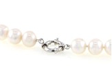 White Cultured Freshwater Pearl Rhodium Over Sterling Silver 20 Inch Strand Necklace