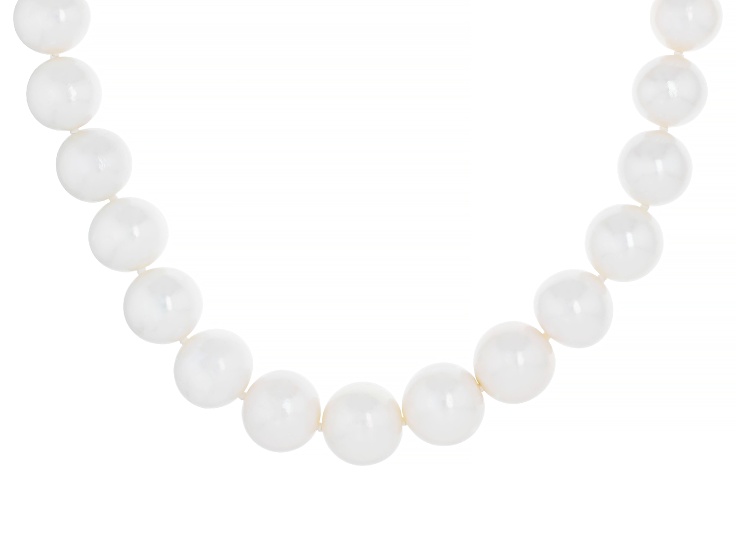Genusis™ White Cultured Freshwater Pearl Rhodium Over Sterling Silver 20 Inch Strand Necklace