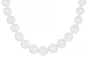 Genusis™ White Cultured Freshwater Pearl Rhodium Over Sterling Silver 20 Inch Strand Necklace