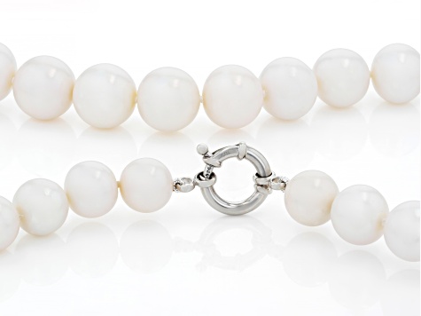 Genusis™ White Cultured Freshwater Pearl Rhodium Over Sterling Silver 20 Inch Strand Necklace