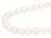 White Cultured Freshwater Pearl Rhodium Over Sterling Silver 18 Inch Strand Necklace
