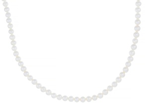 Genusis™ White Cultured Freshwater Pearl Rhodium Over Sterling Silver 18 Inch Strand Necklace