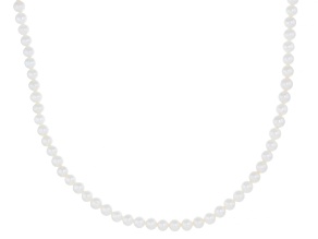 White Cultured Freshwater Pearl Rhodium Over Sterling Silver 20 Inch Strand Necklace
