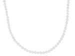White Cultured Freshwater Pearl Rhodium Over Sterling Silver 20 Inch Strand Necklace