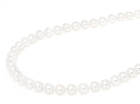 Genusis™ White Cultured Freshwater Pearl Rhodium Over Sterling Silver 18 Inch Strand Necklace