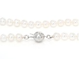 Genusis™ White Cultured Freshwater Pearl Rhodium Over Sterling Silver 18 Inch Strand Necklace