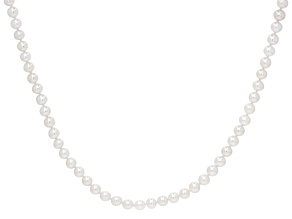 Genusis™ White Cultured Freshwater Pearl Rhodium Over Sterling Silver 22 Inch Strand Necklace