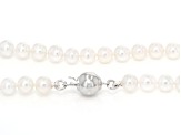 Genusis™ White Cultured Freshwater Pearl Rhodium Over Sterling Silver 22 Inch Strand Necklace
