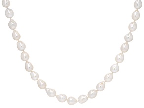 Genusis™ White Cultured Freshwater Pearl Rhodium Over Sterling Silver 18 Inch Strand Necklace