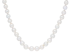 Genusis™ White Cultured Freshwater Pearl Rhodium Over Sterling Silver 18 Inch Strand Necklace