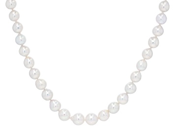 Picture of Genusis™ White Cultured Freshwater Pearl Rhodium Over Sterling Silver 18 Inch Strand Necklace