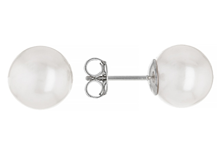 Genusis™ White Cultured Freshwater Pearl Rhodium Over Sterling Silver ...