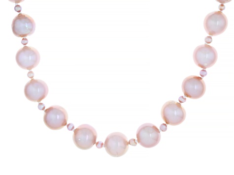 Genusis™ Pink Cultured Freshwater Pearl Rhodium Over Sterling Silver 18 ...