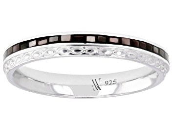 Picture of Tahitian Mother-of-Pearl Rhodium Over Sterling Silver Ring