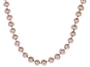 Purple Cultured Freshwater Pearl Sterling Silver 18 Inch Strand Necklace