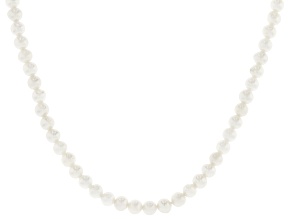White Cultured Freshwater Pearl Sterling Silver 18 Inch Strand Necklace