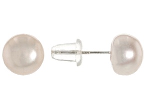 White Cultured Freshwater Pearl Sterling Silver Stud Earrings