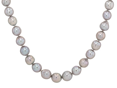 Platinum Cultured Freshwater Pearl Sterling Silver 20 Inch Strand