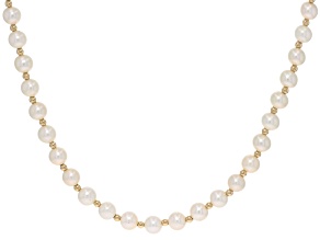 Genusis™ White Cultured Freshwater Pearl 14k Yellow Gold 18 Inch Strand Necklace