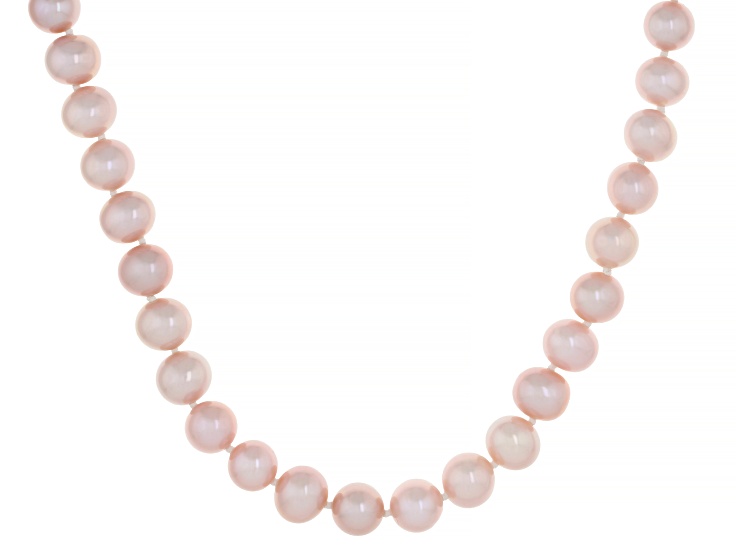 Pink Cultured Freshwater Pearl 14k Yellow Gold 18 Inch Strand Necklace