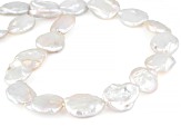White Cultured Freshwater Pearl Rhodium Over Sterling Silver 20 Inch Necklace