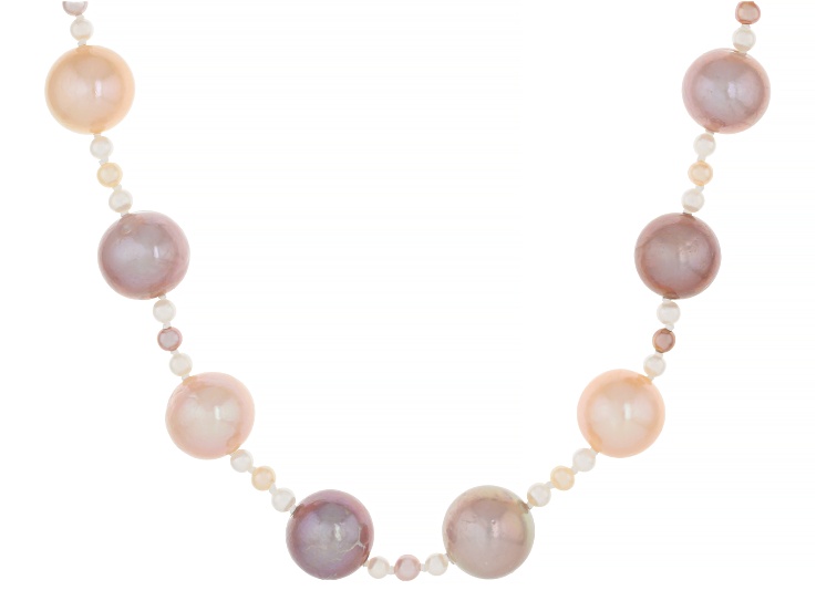 Genusis™ Multi-Color Cultured Freshwater Rhodium Over Sterling Silver ...