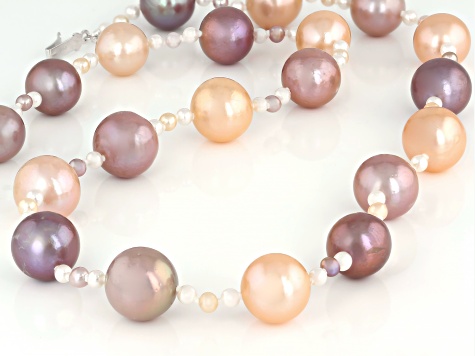 Genusis™ Multi-Color Cultured Freshwater Rhodium Over Sterling Silver ...