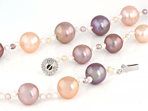 Genusis™ Multi-Color Cultured Freshwater Rhodium Over Sterling Silver ...