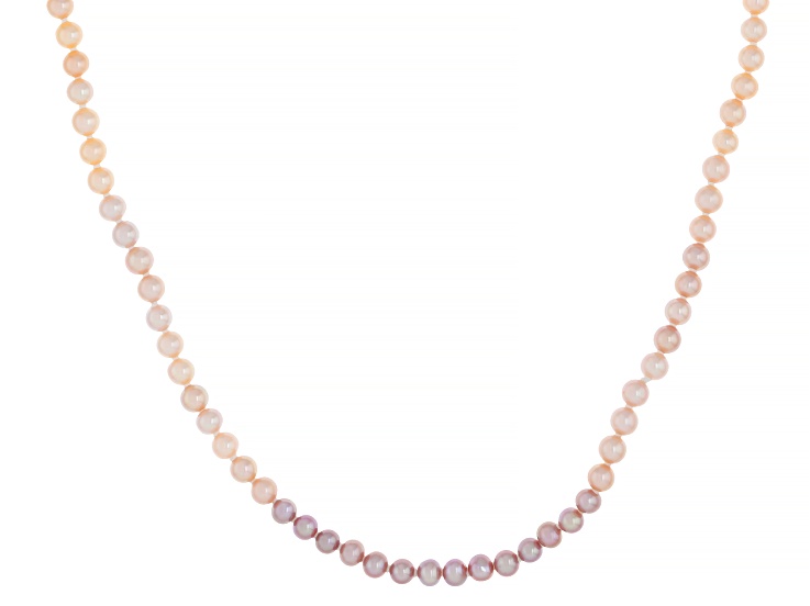 Genusisâ„¢ Multi-Color Cultured Freshwater Bitsy Pearl Rhodium Over Sterling Silver 18" Necklace