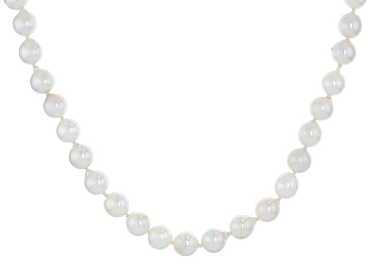 White Cultured Japanese Akoya Pearl Sterling Silver 18