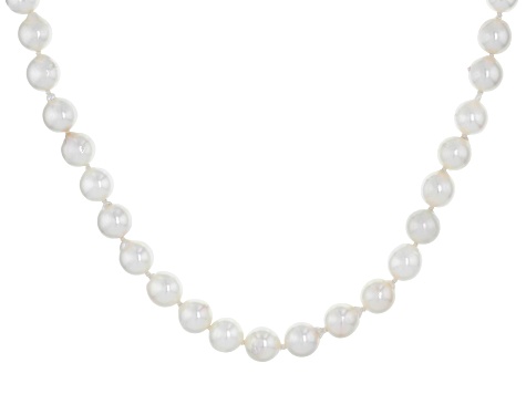 ネックレス 和田白玉7ミリ108 粒 White Cultured Japanese Akoya Pearl Sterling Silver 18