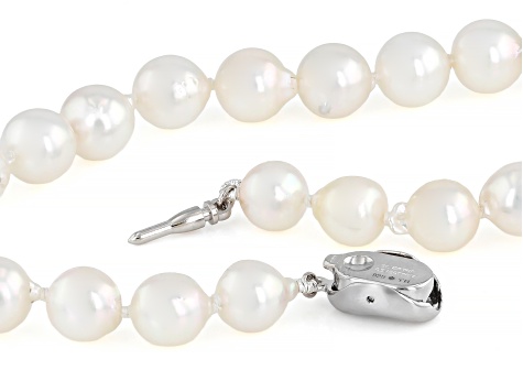 White Cultured Japanese Akoya Pearl Sterling Silver 18