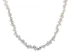 White and Platinum Cultured Japanese Akoya Pearl 14K White Gold 18" Strand Necklace