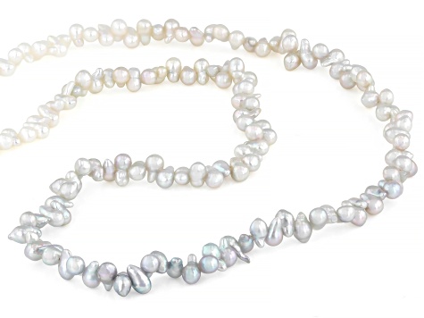 White and Platinum Cultured Japanese Akoya Bitsy Pearl 14K White
