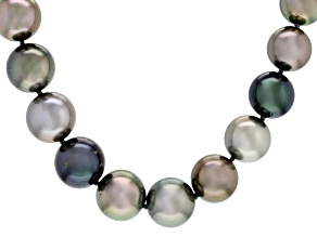 Cultured Tahitian Pearl Sterling Silver 18" Strand Necklace