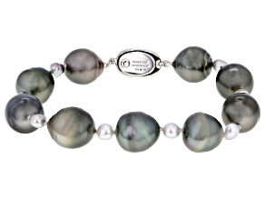 Cultured Tahitian Pearl Sterling Silver Bracelet