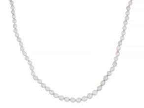 Platinum Cultured Japanese Akoya Pearl Rhodium Over Sterling Silver 16 Inch Necklace