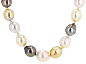 Cultured Tahitian & South Sea Pearl 14k Gold Over Sterling Silver 18 Inch Strand Necklace