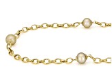 Golden South Sea Pearl  14k Yellow Gold Over Sterling Silver Necklace